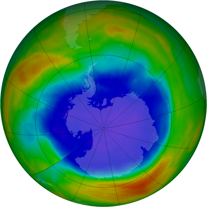 Antarctic ozone map for 27 September 1989